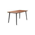Moderne houten eettafel met zwarte poten