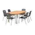 Tuinset met houten tafel en 6 stoelen